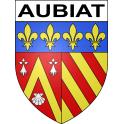 Pegatinas escudo de armas de Aubiat adhesivo de la etiqueta engomada