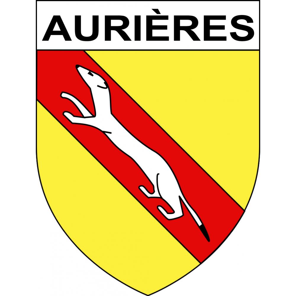 Aurières 63 ville sticker blason écusson autocollant adhésif