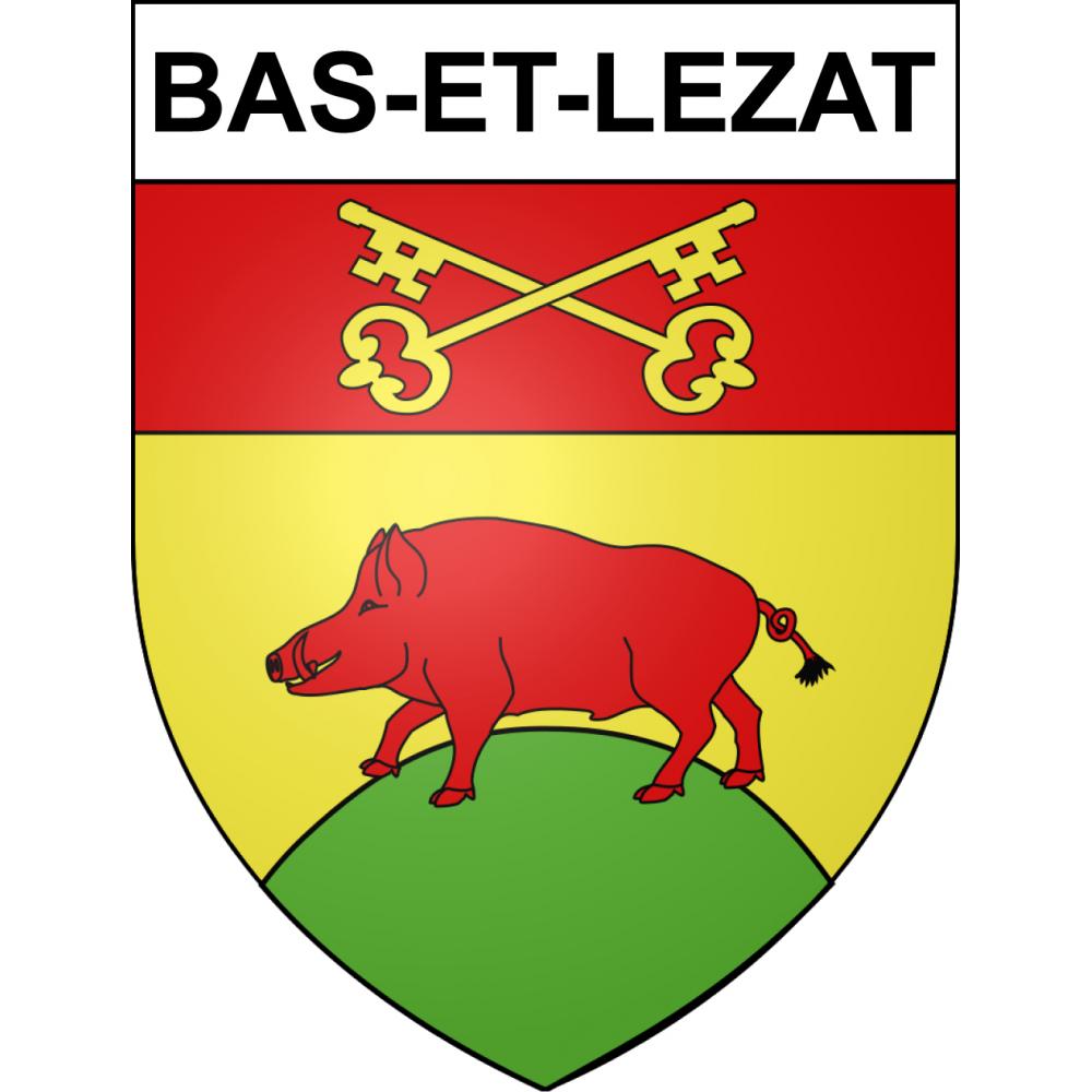 Pegatinas escudo de armas de Bas-et-Lezat adhesivo de la etiqueta engomada