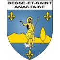 Pegatinas escudo de armas de Besse-et-Saint-Anastaise adhesivo de la etiqueta engomada