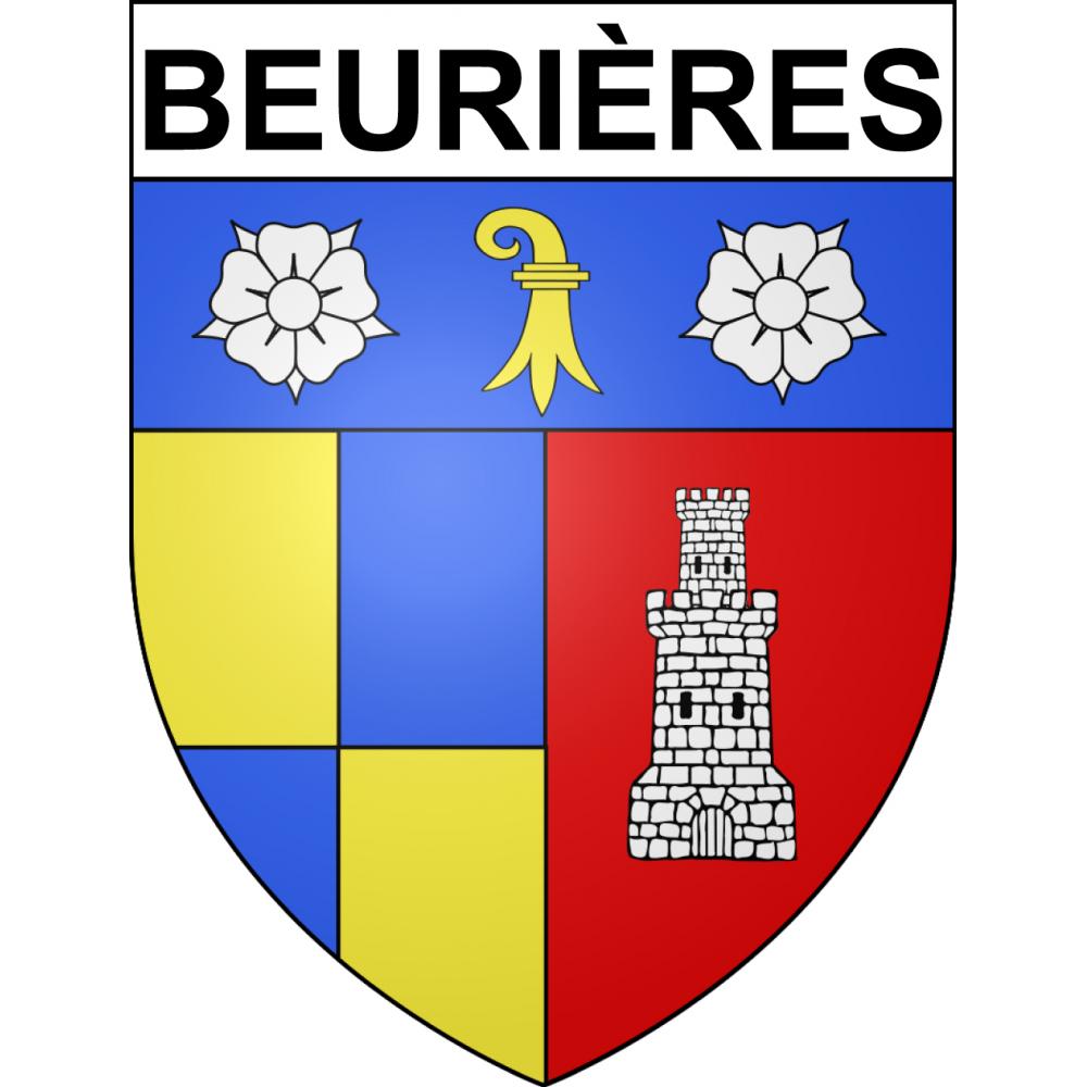 Beurières 63 ville sticker blason écusson autocollant adhésif