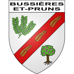 Stickers coat of arms Bussières-et-Pruns adhesive sticker