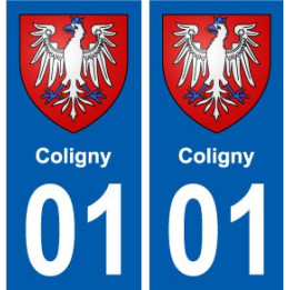 01 Coligny ville autocollant plaque sticker
