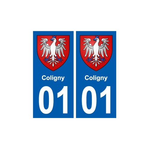 01 Coligny ville autocollant plaque sticker