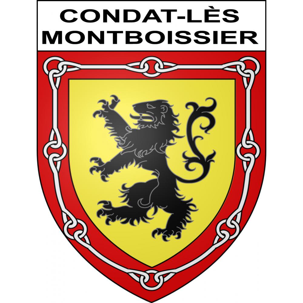Pegatinas escudo de armas de Condat-lès-Montboissier adhesivo de la etiqueta engomada