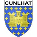 Pegatinas escudo de armas de Cunlhat adhesivo de la etiqueta engomada