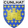 Pegatinas escudo de armas de Cunlhat adhesivo de la etiqueta engomada