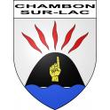 Pegatinas escudo de armas de Chambon-sur-Lac adhesivo de la etiqueta engomada