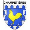 Pegatinas escudo de armas de Champétières adhesivo de la etiqueta engomada