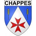 Pegatinas escudo de armas de Chappes adhesivo de la etiqueta engomada