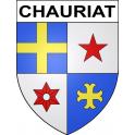 Pegatinas escudo de armas de Chauriat adhesivo de la etiqueta engomada