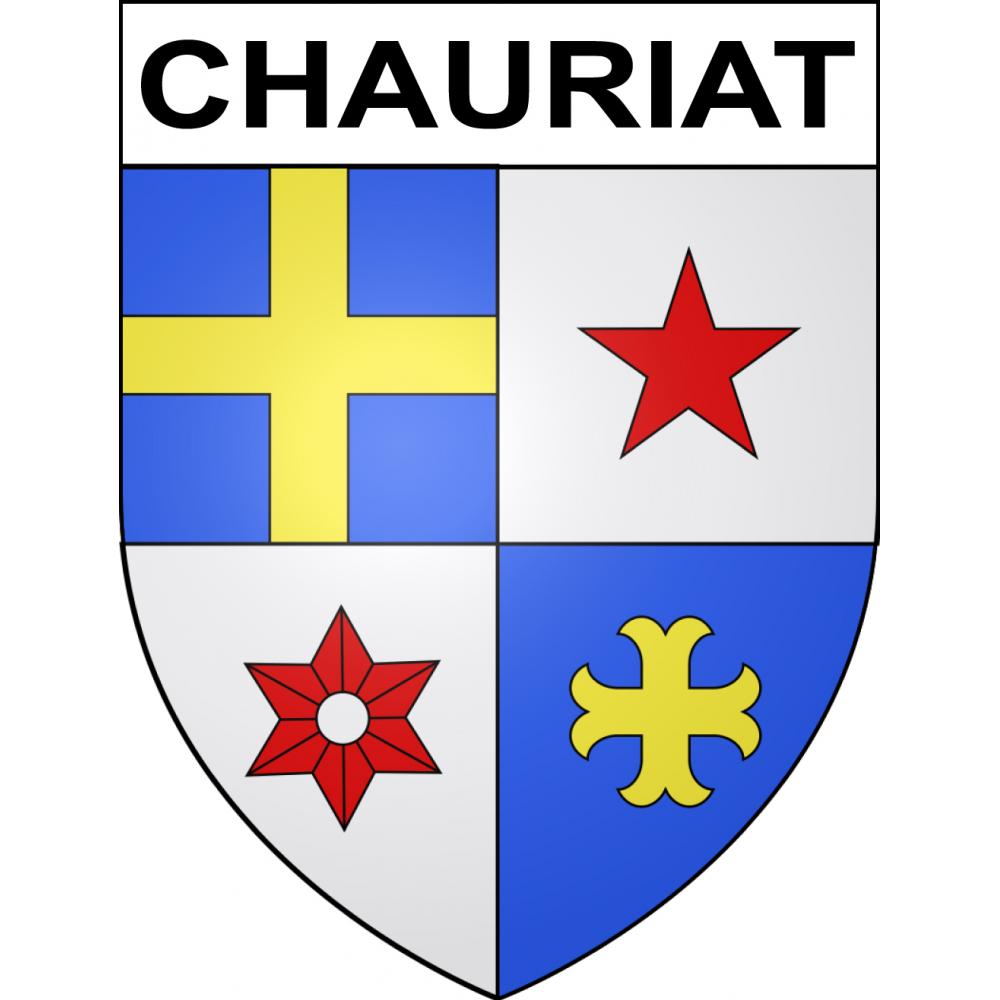 Pegatinas escudo de armas de Chauriat adhesivo de la etiqueta engomada
