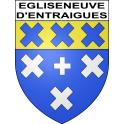 Pegatinas escudo de armas de Egliseneuve-d'Entraigues adhesivo de la etiqueta engomada