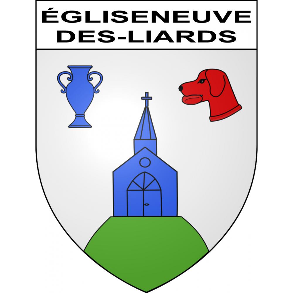 Pegatinas escudo de armas de Égliseneuve-des-Liards adhesivo de la etiqueta engomada
