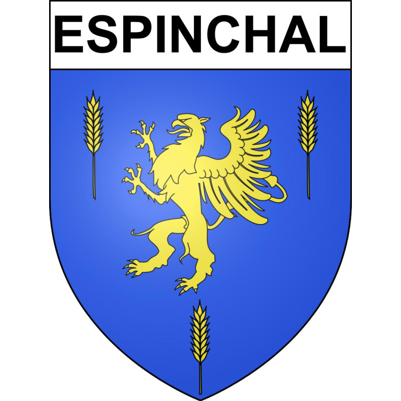 Pegatinas escudo de armas de Espinchal adhesivo de la etiqueta engomada