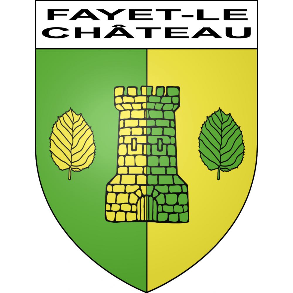 Pegatinas escudo de armas de Fayet-le-Château adhesivo de la etiqueta engomada