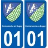 01 Cormaranche-en-Bugey ville autocollant plaque sticker