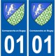 01 Cormaranche-en-Bugey ville autocollant plaque sticker