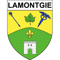 Pegatinas escudo de armas de Lamontgie adhesivo de la etiqueta engomada
