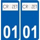 01 Crozet logo ville autocollant plaque sticker