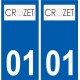 01 Crozet logo stadt aufkleber typenschild aufkleber