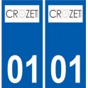 01 Crozet logo ville autocollant plaque sticker