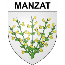 Pegatinas escudo de armas de Manzat adhesivo de la etiqueta engomada