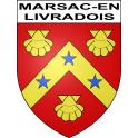 Pegatinas escudo de armas de Marsac-en-Livradois adhesivo de la etiqueta engomada