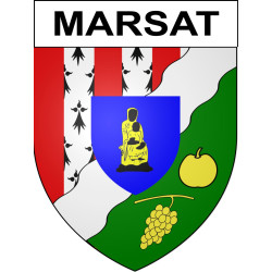 Pegatinas escudo de armas de Marsat adhesivo de la etiqueta engomada