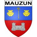 Pegatinas escudo de armas de Mauzun adhesivo de la etiqueta engomada