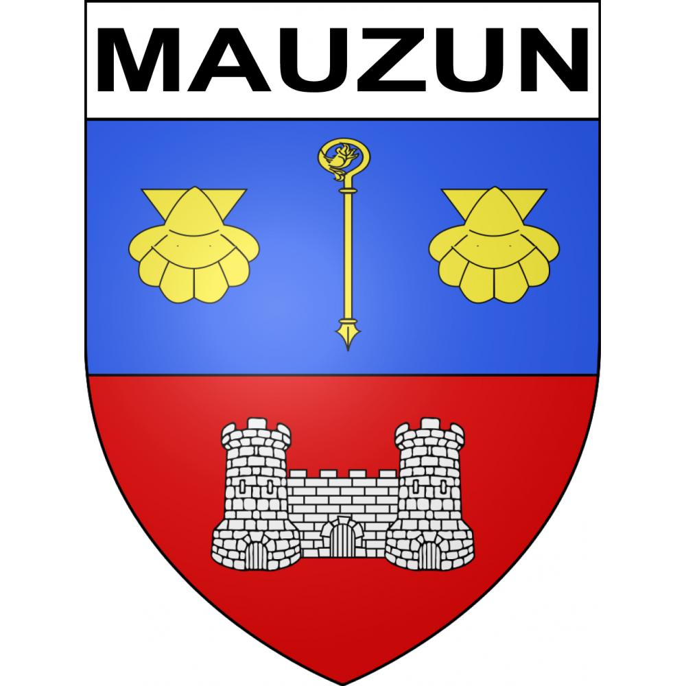 Pegatinas escudo de armas de Mauzun adhesivo de la etiqueta engomada