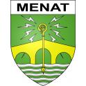Pegatinas escudo de armas de Menat adhesivo de la etiqueta engomada