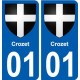 01 Crozet ville autocollant plaque sticker