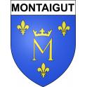 Pegatinas escudo de armas de Montaigut adhesivo de la etiqueta engomada