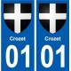 01 Crozet ville autocollant plaque sticker