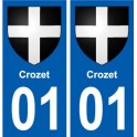 01 Crozet ville autocollant plaque sticker