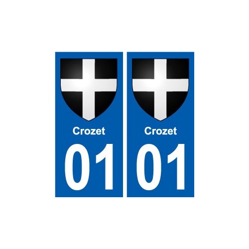 01 Crozet ville autocollant plaque sticker