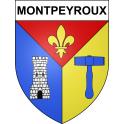Pegatinas escudo de armas de Montpeyroux adhesivo de la etiqueta engomada