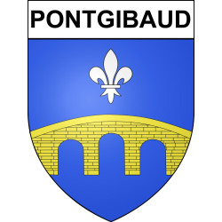 Pegatinas escudo de armas de Pontgibaud adhesivo de la etiqueta engomada