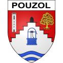 Pegatinas escudo de armas de Pouzol adhesivo de la etiqueta engomada