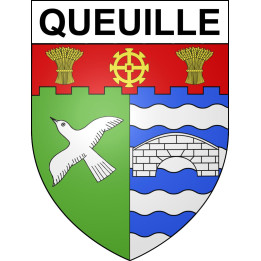 Queuille Sticker wappen, gelsenkirchen, augsburg, klebender aufkleber