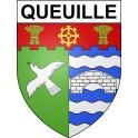 Pegatinas escudo de armas de Queuille adhesivo de la etiqueta engomada