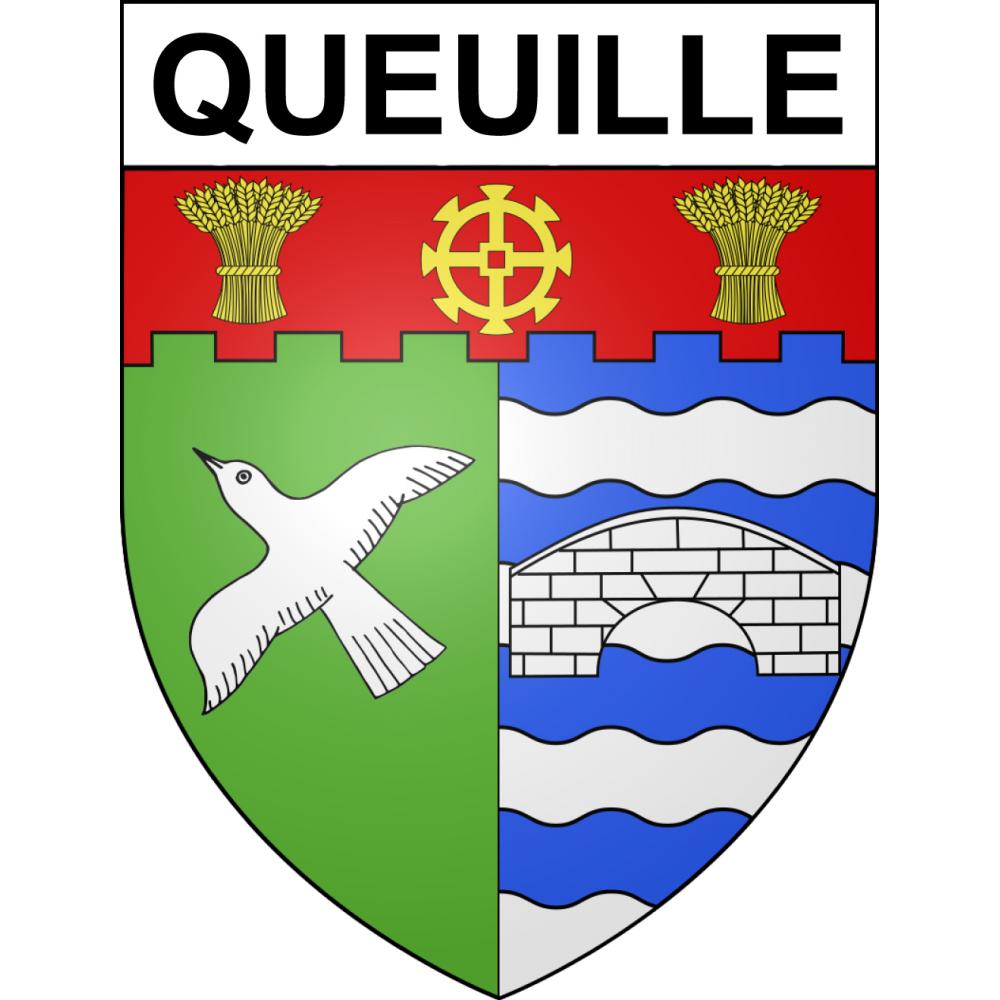 Queuille 63 ville sticker blason écusson autocollant adhésif