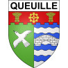 Pegatinas escudo de armas de Queuille adhesivo de la etiqueta engomada