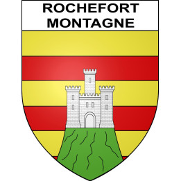 Pegatinas escudo de armas de Rochefort-Montagne adhesivo de la etiqueta engomada