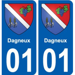 01 Dagneux ville autocollant plaque sticker