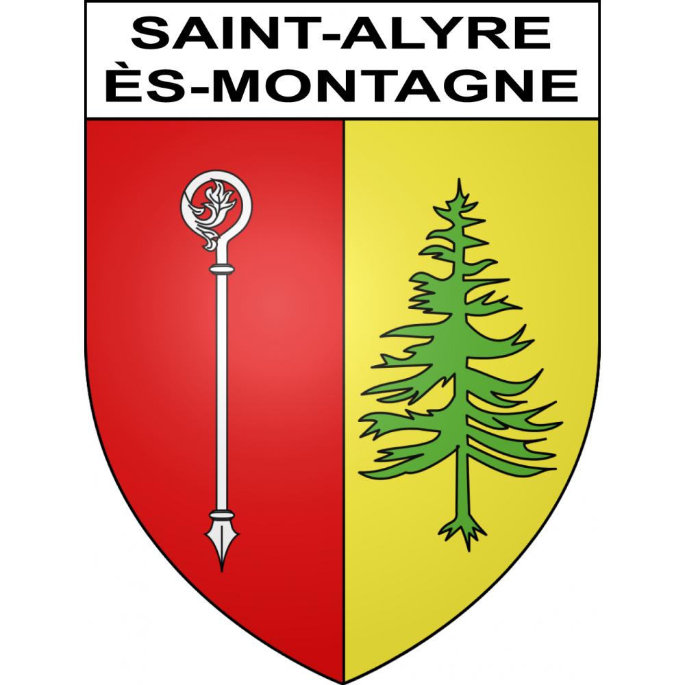 Pegatinas escudo de armas de Saint-Alyre-ès-Montagne adhesivo de la etiqueta engomada