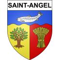 Pegatinas escudo de armas de Saint-Angel adhesivo de la etiqueta engomada
