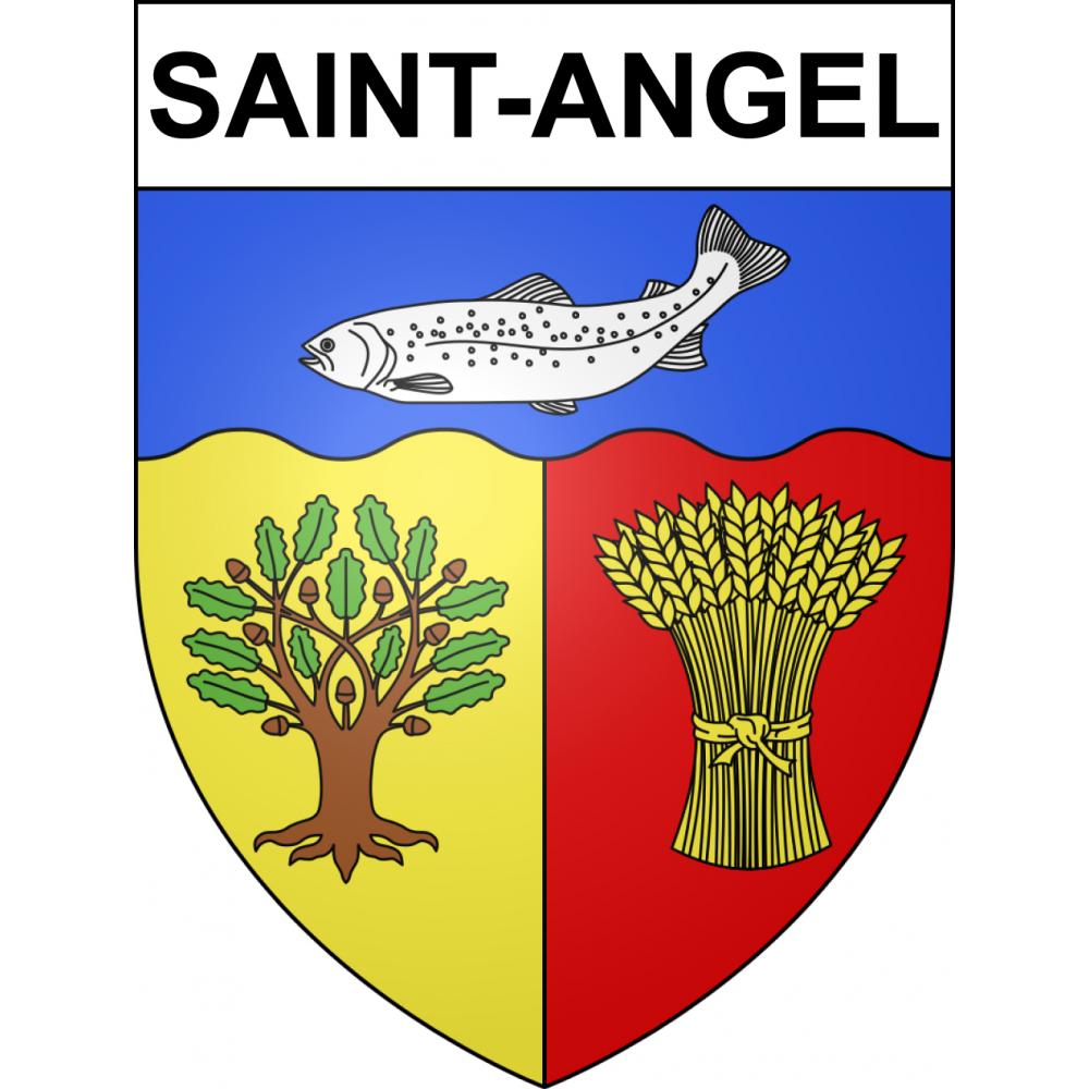 Pegatinas escudo de armas de Saint-Angel adhesivo de la etiqueta engomada