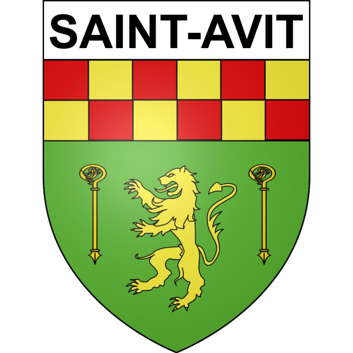 Pegatinas escudo de armas de Saint-Avit adhesivo de la etiqueta engomada